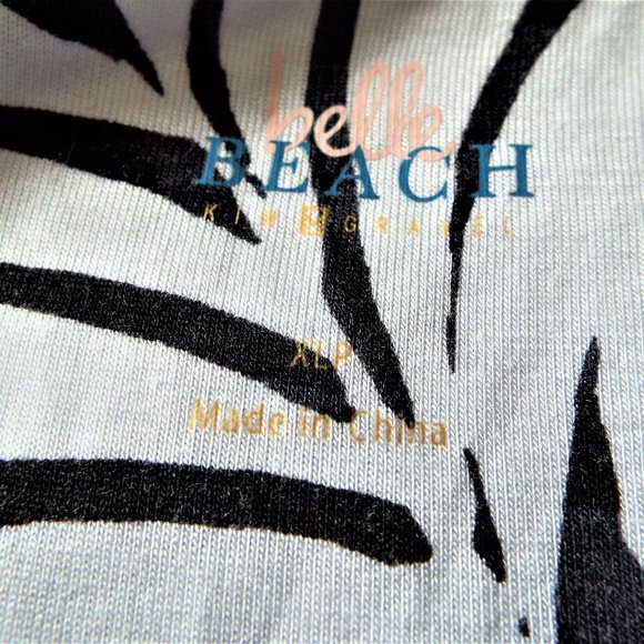 Belle Beach Key West Palm Black and White Palm Pullover Maxi Dress Size XLP - Picture 11 of 13